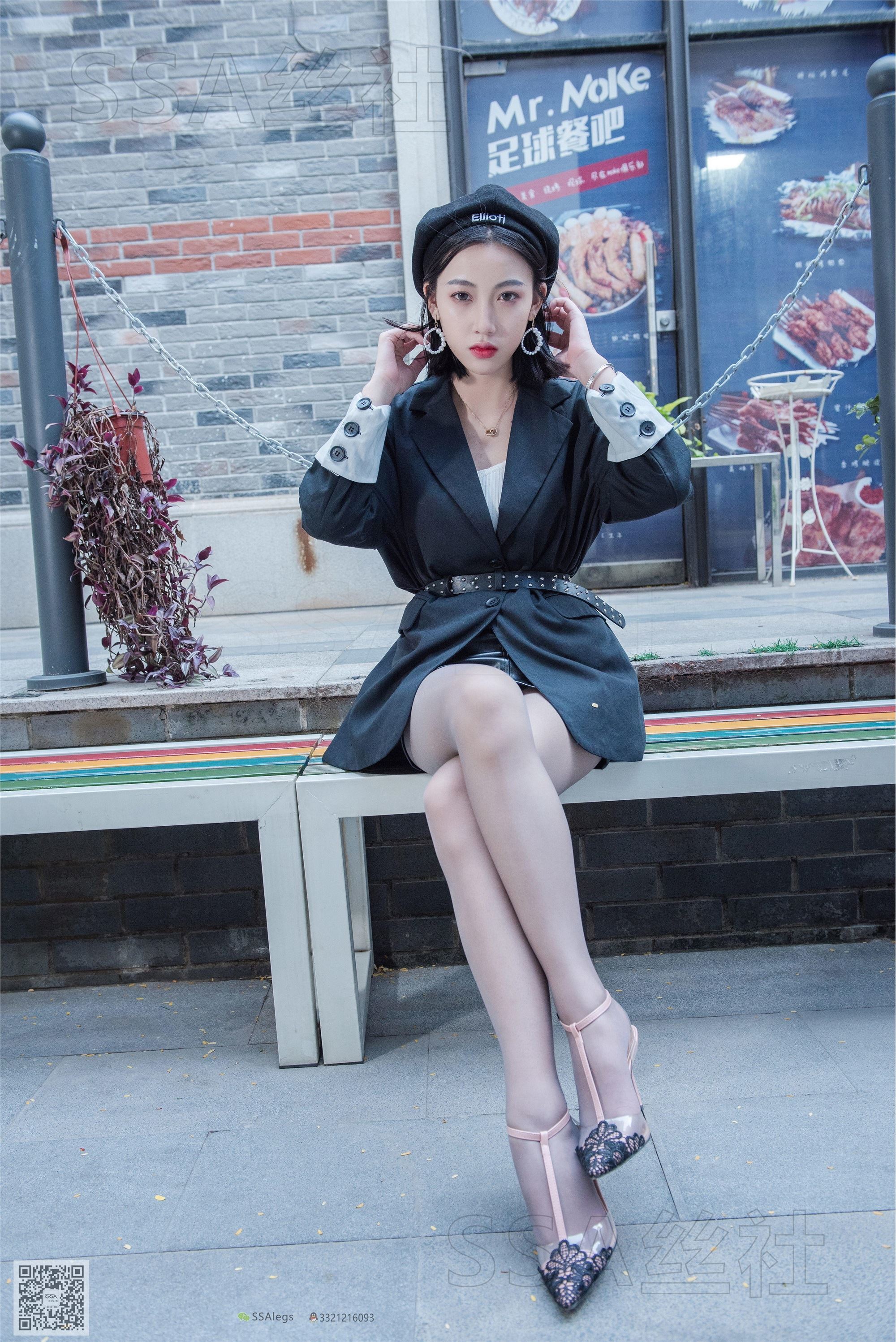 SSA丝社 NO.056 大大的一天皮裙灰丝特写